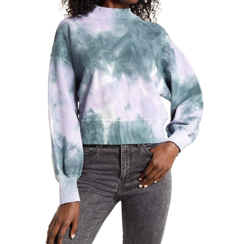 ALL IN FAVOR Tie Dye Puff Sleeve Sweatshirt